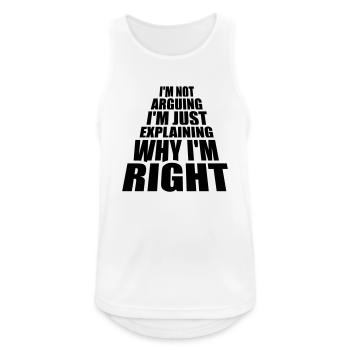 I m not arguing - Men's Breathable Tank Top - white - Front - Nick (188cm)