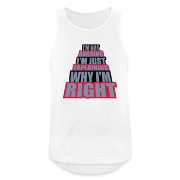 I m not arguing - Men's Breathable Tank Top - white - Front - Nick (188cm)