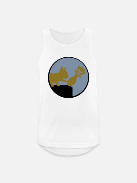 Flower vase falls down cat - Men's Breathable Tank Top - white