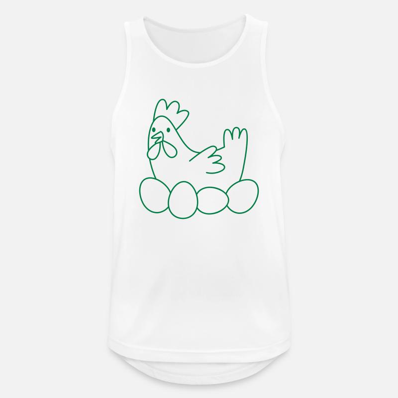 Hühner-Chook mit Eiern - Männer Tank Top atmungsaktiv - Weiß
