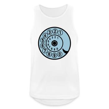 Wählscheibe Vintage Telefon anrufen Retro Technik - Männer Tank Top atmungsaktiv - Weiß - Vorne - Nick (188cm)