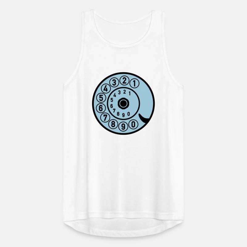 Wählscheibe Vintage Telefon anrufen Retro Technik Männer Tank Top atmungsaktiv
