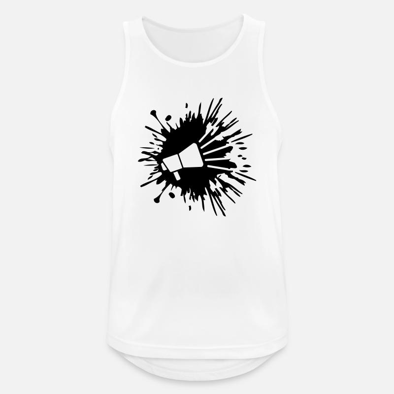 Tropfen Farbklecks Megafon Symbol - Männer Tank Top atmungsaktiv - Weiß