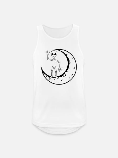 Standing Moon Alien beckons - Men's Breathable Tank Top - white