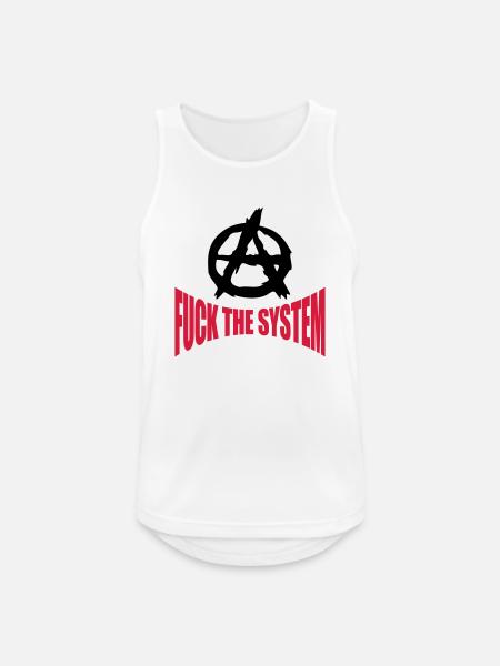 Fuck the system anarchy - Men's Breathable Tank Top - white
