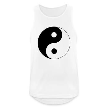 Yin Yang design - Débardeur respirant Homme - blanc - Devant - Nick (188cm)