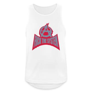 Fuck the system anarchy - Men's Breathable Tank Top - white - Front - Nick (188cm)