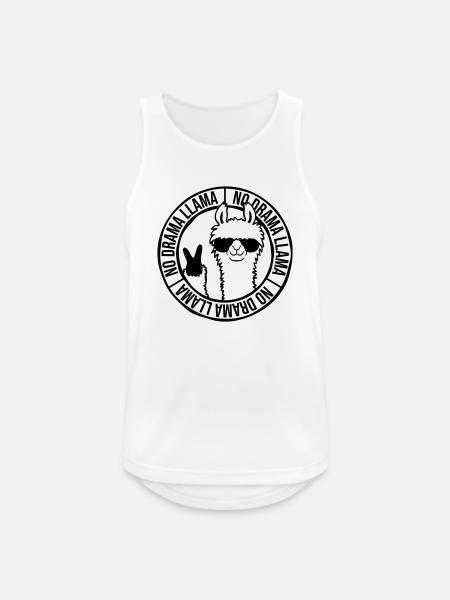 Around No Drama Llama - Men's Breathable Tank Top - white