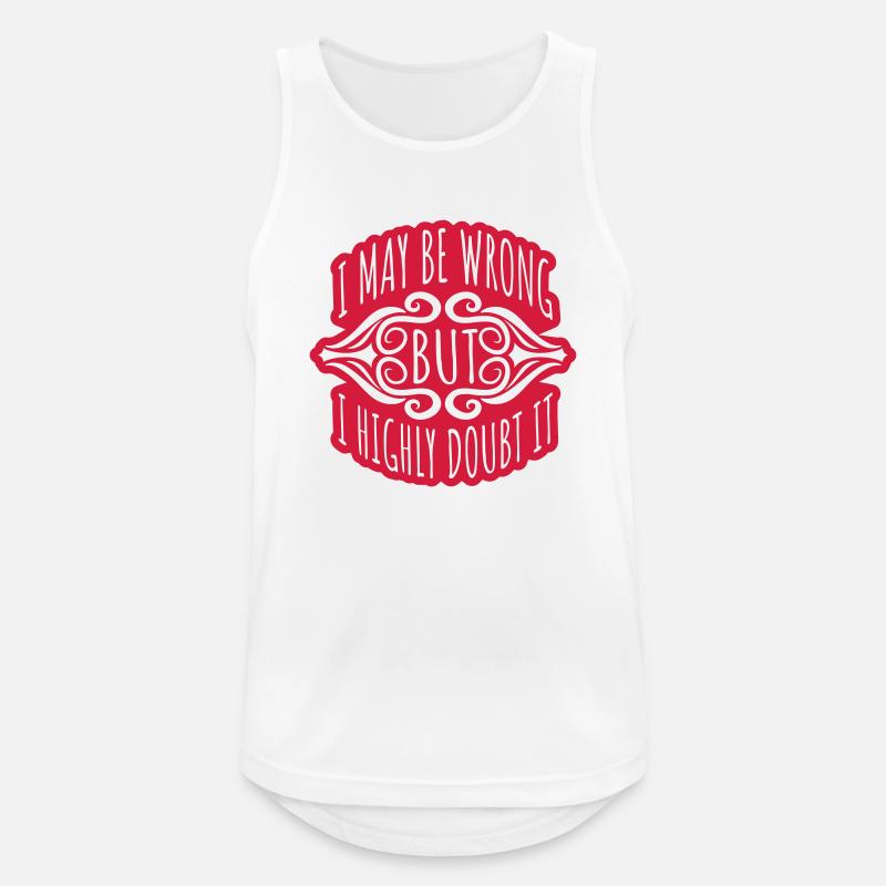 I may be wrong - Männer Tank Top atmungsaktiv - Weiß