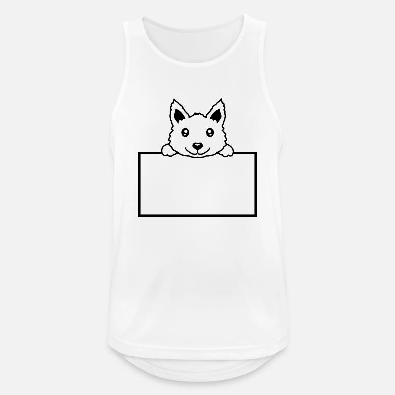 Insert Text Dog Shield - Men's Breathable Tank Top - white