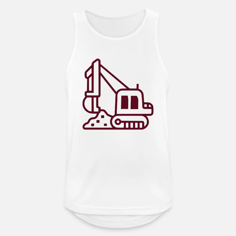 Bagger - Männer Tank Top atmungsaktiv - Weiß