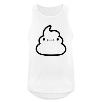 Gesicht Kawaii Scheiße Haufen - Männer Tank Top atmungsaktiv - Weiß - Vorne - Nick (188cm)
