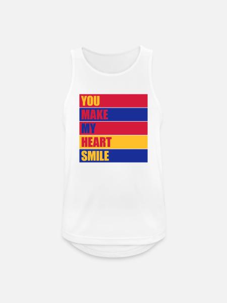 make my heart smile - Männer Tank Top atmungsaktiv - Weiß