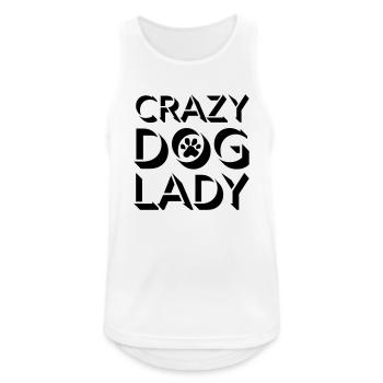 Citation de Crazy Dog Lady - Débardeur respirant Homme - blanc - Devant - Nick (188cm)