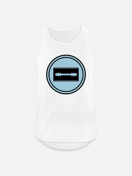 Razor Blade Icon Circle - Men's Breathable Tank Top - white