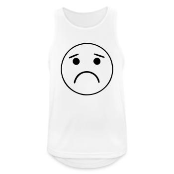 Emoji Skizze traurig schwarz - Men's Breathable Tank Top - white - Front - Nick (188cm)