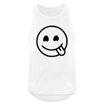 Emoji Skizze hungrig schwarz - Men's Breathable Tank Top - white - Front - Nick (188cm)