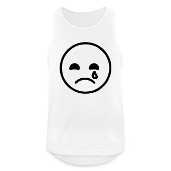 Emoji Skizze traurig schwarz - Men's Breathable Tank Top - white - Front - Nick (188cm)