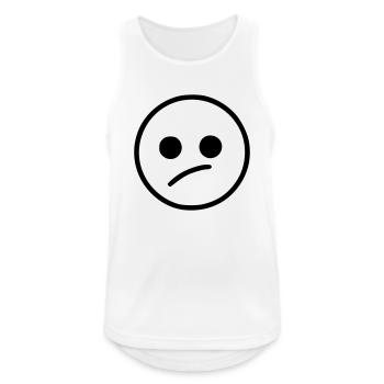 Emoji sketch noir triste - Débardeur respirant Homme - blanc - Devant - Nick (188cm)