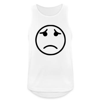 Emoji sketch noir triste - Débardeur respirant Homme - blanc - Devant - Nick (188cm)