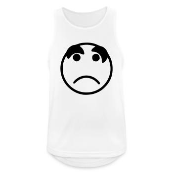 Emoji sketch noir triste - Débardeur respirant Homme - blanc - Devant - Nick (188cm)