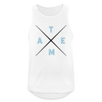 team - Männer Tank Top atmungsaktiv - Weiß - Vorne - Nick (188cm)