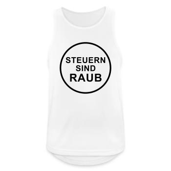 Steuern sind raub rundes Design - Männer Tank Top atmungsaktiv - Weiß - Vorne - Nick (188cm)