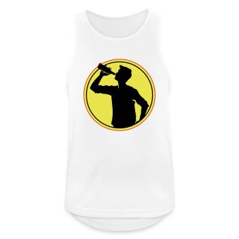 Buveur Bière Silhouette - Débardeur respirant Homme - blanc - Devant - Nick (188cm)