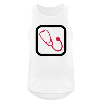 Doktor Stethoskop Outfit Medizinisches Fachwissen - Männer Tank Top atmungsaktiv - Weiß - Vorne - Nick (188cm)