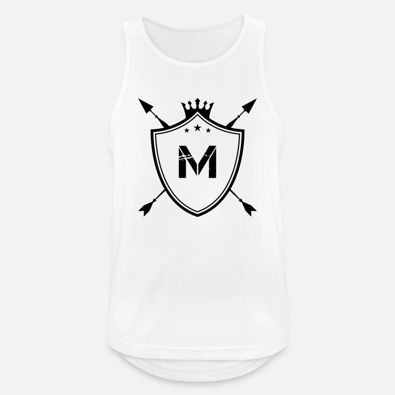wappen m - Männer Tank Top atmungsaktiv - Weiß