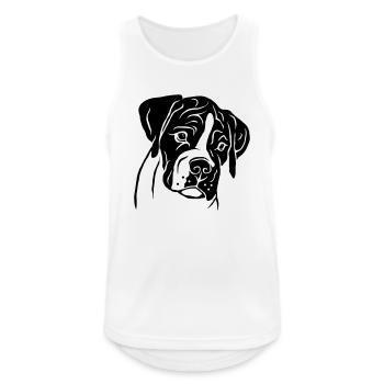 Chiot Boxer - Débardeur respirant Homme - blanc - Devant - Nick (188cm)