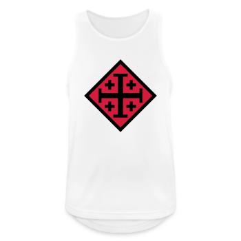 Kreuz von Jerusalem - Männer Tank Top atmungsaktiv - Weiß - Vorne - Nick (188cm)