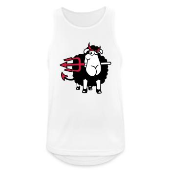 Mouton Diable Satan Enfer Mal Trident Cornes Cool - Débardeur respirant Homme - blanc - Devant - Nick (188cm)