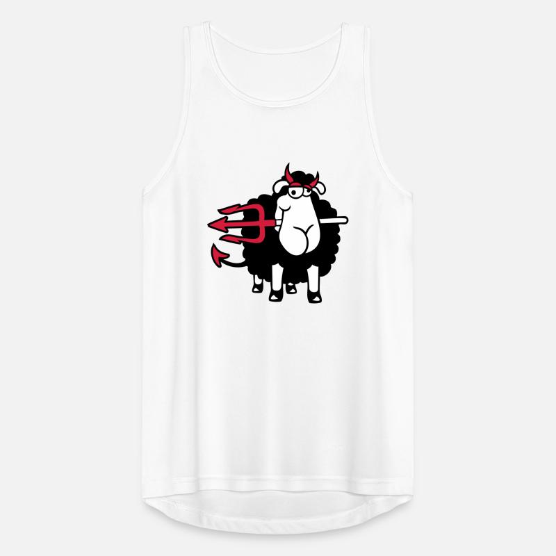 Sheep Devil Satan Hell Evil Trident Horns Cool Men's Breathable Tank Top