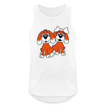 2 Dog Team Two Friends Love Couple In Love - Men's Breathable Tank Top - white - Front - Nick (188cm)