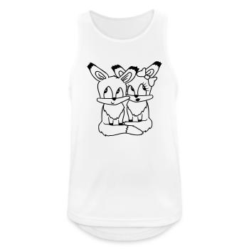 2 Foxes Couple In Love Two Friends Love Team Cute - Men's Breathable Tank Top - white - Front - Nick (188cm)