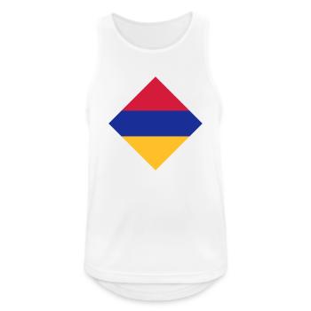 Armenien - Männer Tank Top atmungsaktiv - Weiß - Vorne - Nick (188cm)