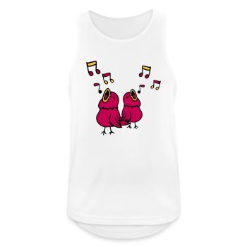 Singvögel singen Musiknoten Spatz zwitschern Musik - Männer Tank Top atmungsaktiv - Weiß - Vorne - Nick (188cm)