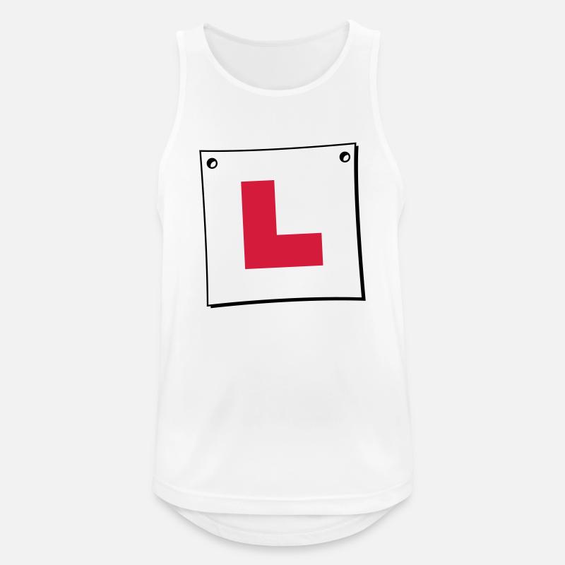 Learner Plate - Men's Breathable Tank Top - white