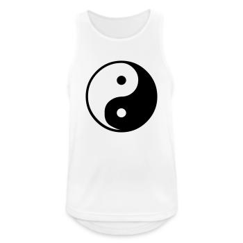 Ying Yang - Männer Tank Top atmungsaktiv - Weiß - Vorne - Nick (188cm)
