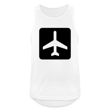 Flugzeug,Jet,Flughafen,Landebahn - Männer Tank Top atmungsaktiv - Weiß - Vorne - Nick (188cm)