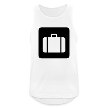 valise,voyage,aéroport,Gare ferroviaire - Débardeur respirant Homme - blanc - Devant - Nick (188cm)