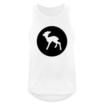 Reh (negativ) - Männer Tank Top atmungsaktiv - Weiß - Vorne - Nick (188cm)