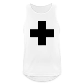 Kreuz / cross (Plus, 1c) - Männer Tank Top atmungsaktiv - Weiß - Vorne - Nick (188cm)
