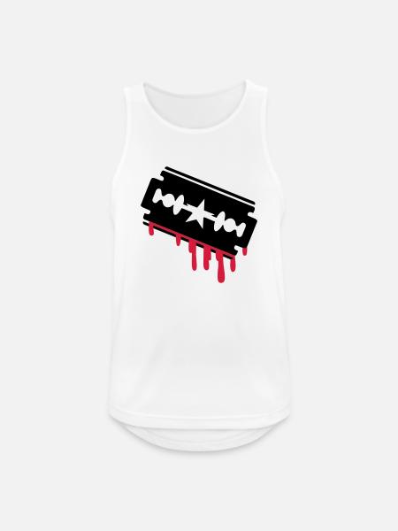 Rasierklinge mit Blut - Männer Tank Top atmungsaktiv - Weiß