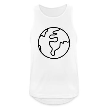 Globus - Welt - Männer Tank Top atmungsaktiv - Weiß - Vorne - Nick (188cm)
