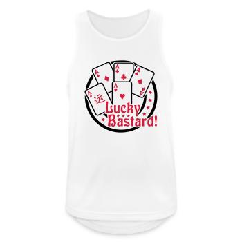 Chanceux Bastard (jeu) 02 - Débardeur respirant Homme - blanc - Devant - Nick (188cm)