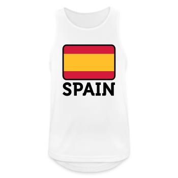 Drapeau national de l Espagne - Débardeur respirant Homme - blanc - Devant - Nick (188cm)
