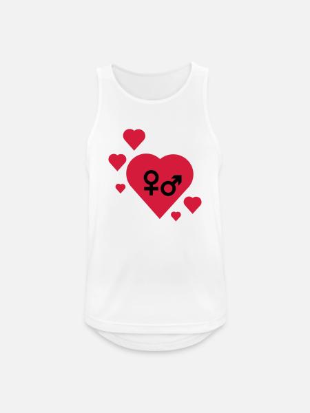 Symbole im Herz - Männer Tank Top atmungsaktiv - Weiß