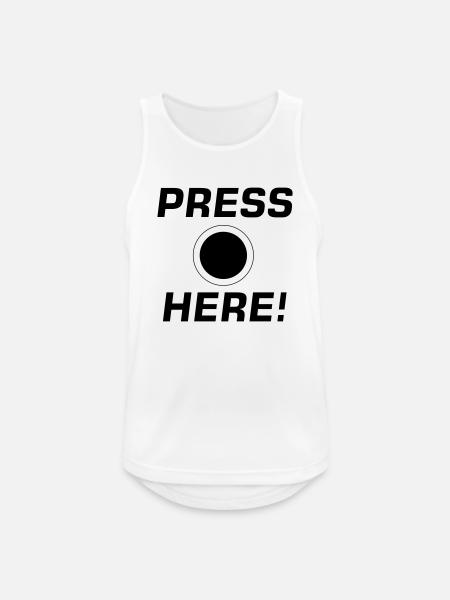 Press Here! - Männer Tank Top atmungsaktiv - Weiß